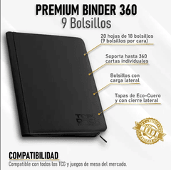 TOP DECK - Carpeta PREMIUM Binder 360 - Negra - 9 bolsillos - 20 hojas